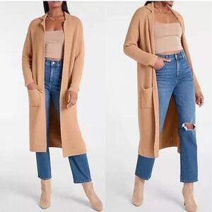 Express Long Camel Duster Cardigan Sweater Coatigan – Size M – NWT